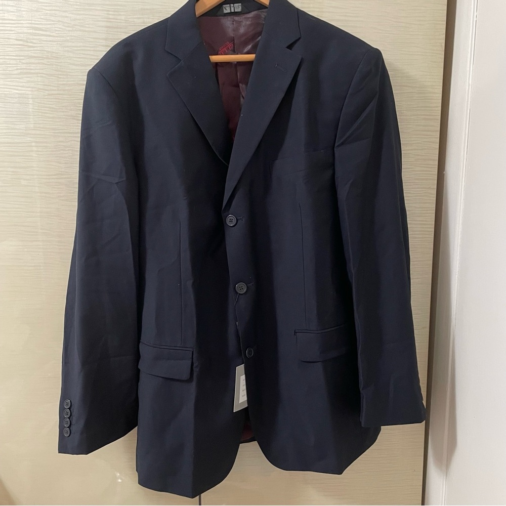 Tailored Men's Dark Navy Sport Coat - Classic Three-Button Blazer